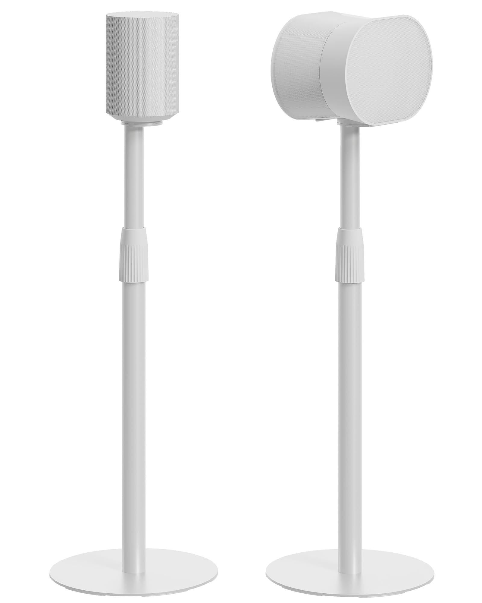 White Height-Adjustable Speaker Stands Pair for Sonos Era 100  300 Cable Management