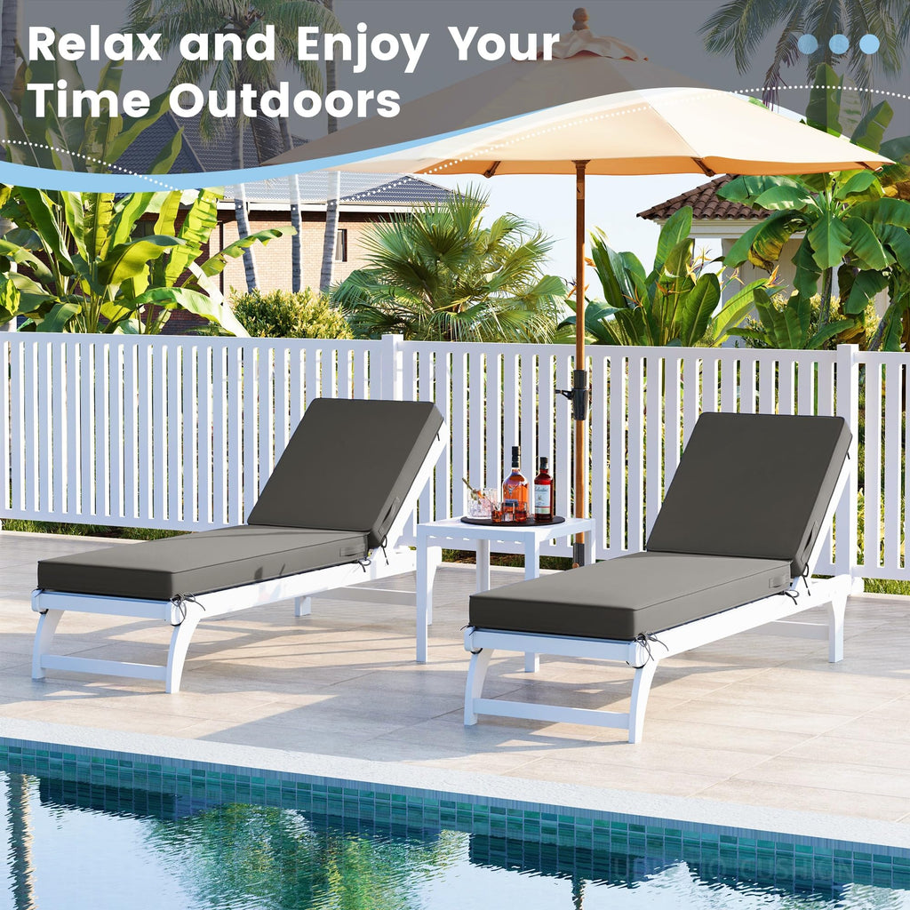 UDPATIO Outdoor Chaise Lounge Cushions 4 Inch Thick Foam, Patio Recliner Pad, Waterproof & Fade Resistant, UV-Protected with Straps for Pool, Deck, Garden Furniture (Deep Grey/2PCS, 72"x21"x4") Retail $91.00