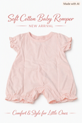 Baby Girl Pink Cotton Romper with Lace Collar Size 6-9 Months