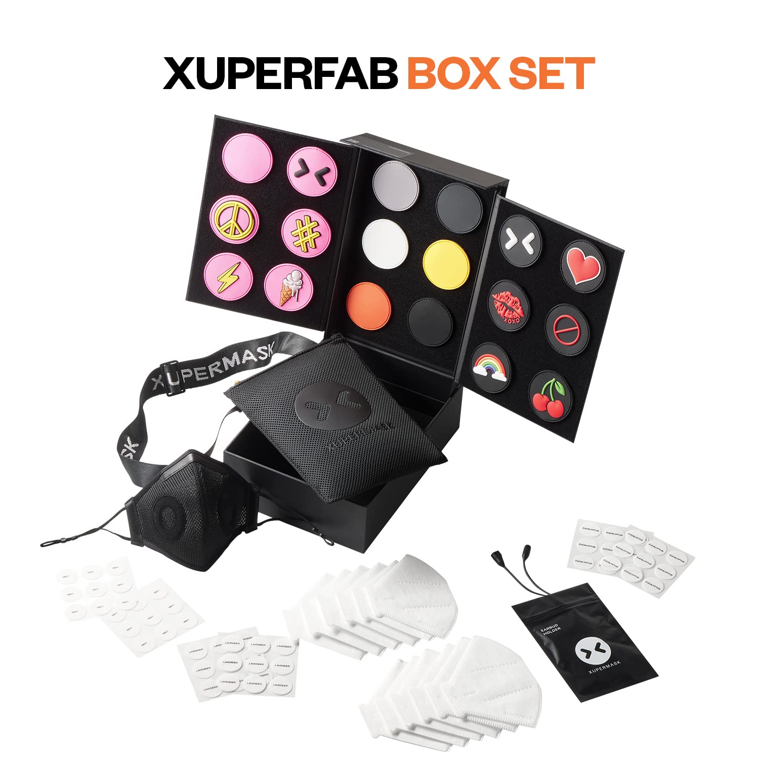 Fabric Face Mask System with Filters and Patches