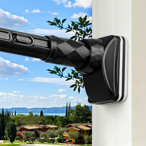 Black Adjustable Tension Shower Rod 40-87 inch Supports 30lbs