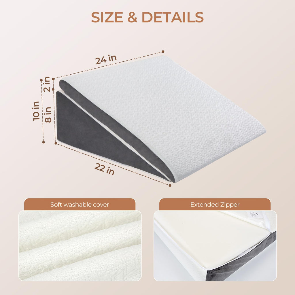 2-Pack Adjustable Memory Foam Wedge Pillow with 2 Heights  Softness Retail $32.00