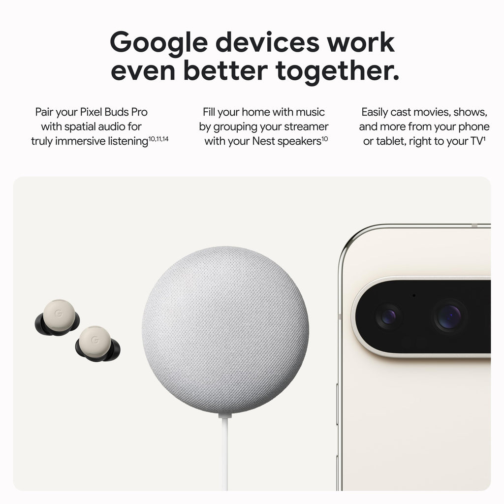 Google TV Streamer 4K - HDR Voice Remote Smart Home Control Porcelain