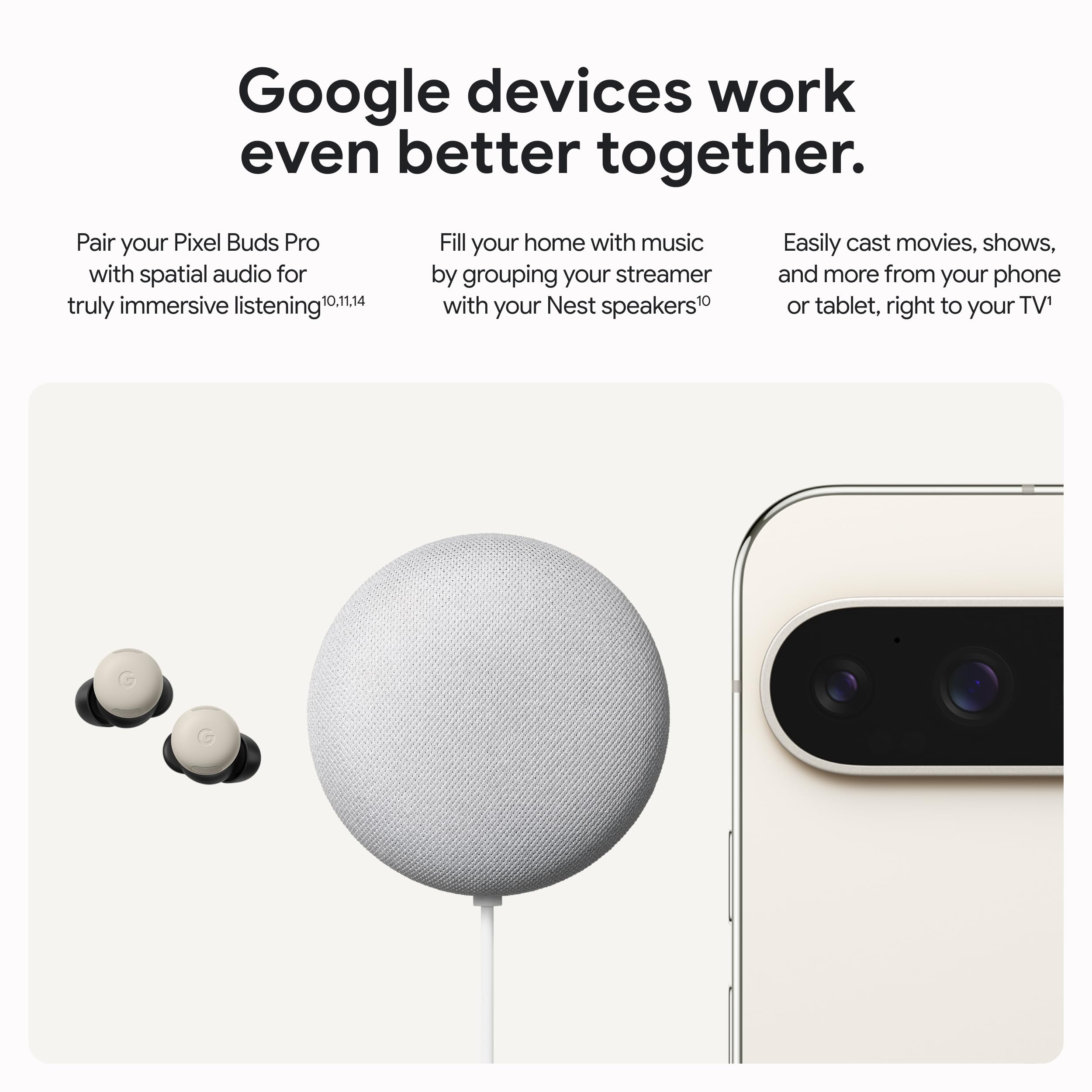 Google TV Streamer 4K - HDR Voice Remote Smart Home Control Porcelain