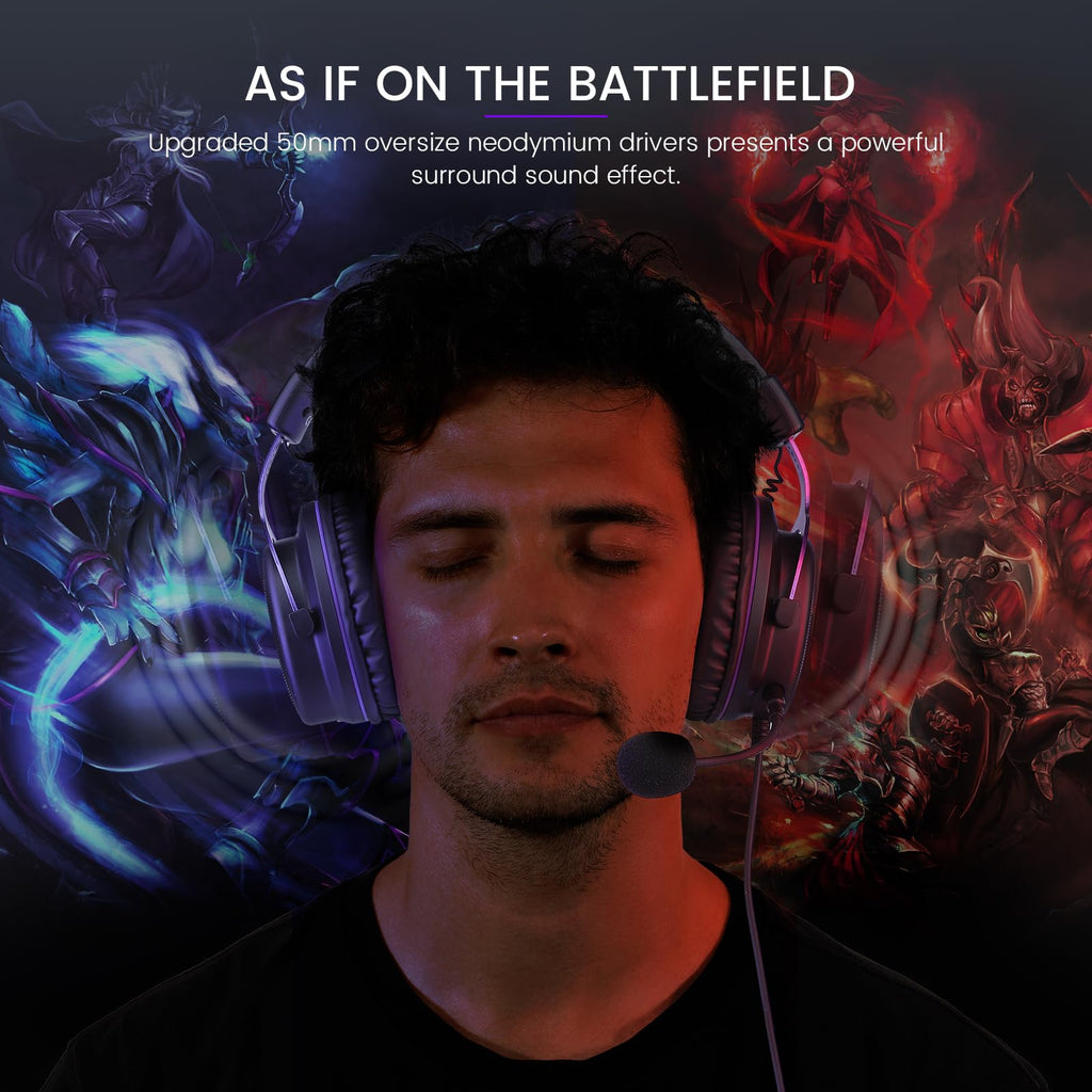 New Open-Box EKSA E900 Wired Detachable Noise-Canceling Mic 3D Surround Sound Gaming Headset Retail $33.00
