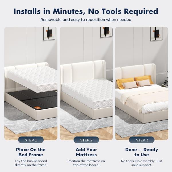 King Bunkie Board 10mm 76 x 80 Black Under Mattress Support