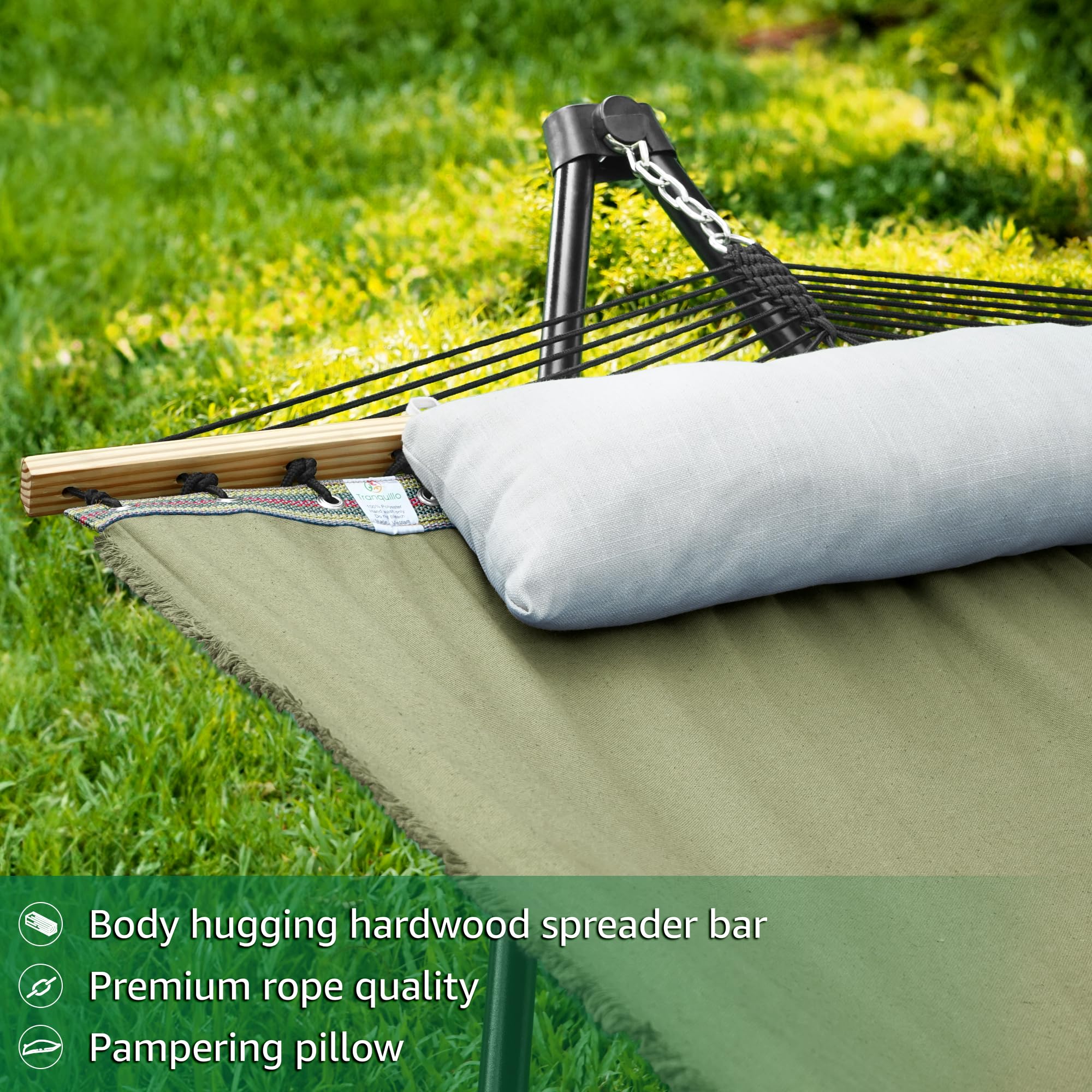 Unity Hammock with Stand 800 lbs Capacity Steel Double Hammock Sage 46 lbs