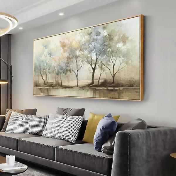 Abstract Wall Art Retro Trees Canvas Painting 30x60 Inch