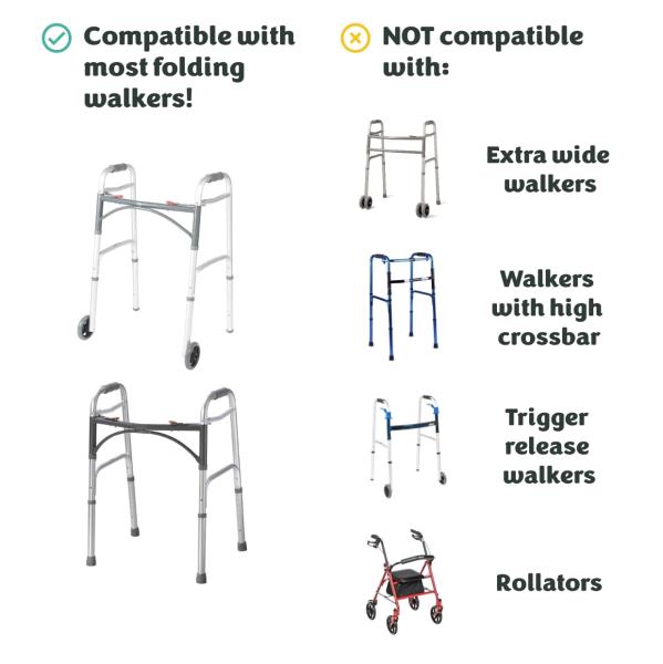 Green Walker Tray for Rolling Folding Walker with Cup Holder