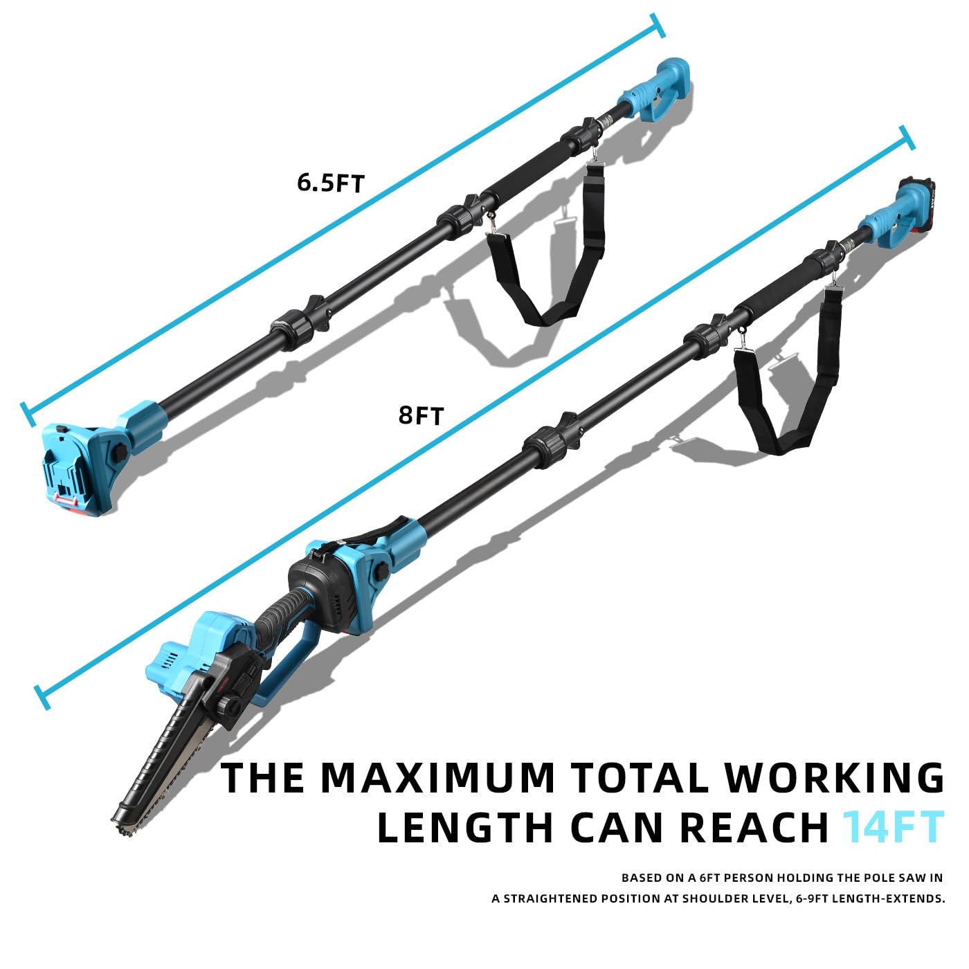 Blue 2-In-1 Pole Saw  6-Inch Mini Chainsaw