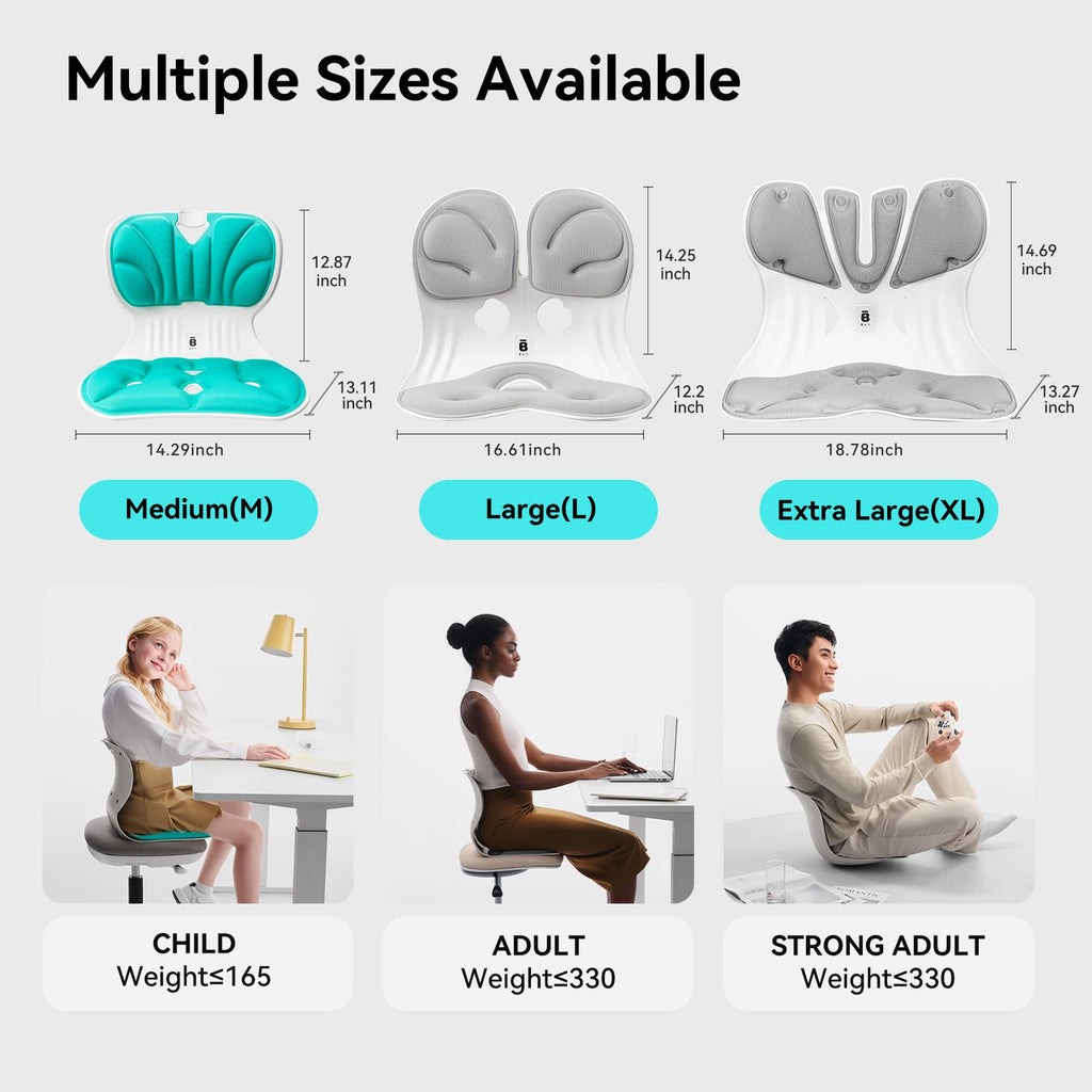 BKT Seat Cushion Chair Ergonomic Office Chair Cushions Lumbar Support for Seat Pillow Ideal for Students Office Workers Nursing Mothers Long Sitting Outdoor Fishing Floor (Grey) Retail $52.00