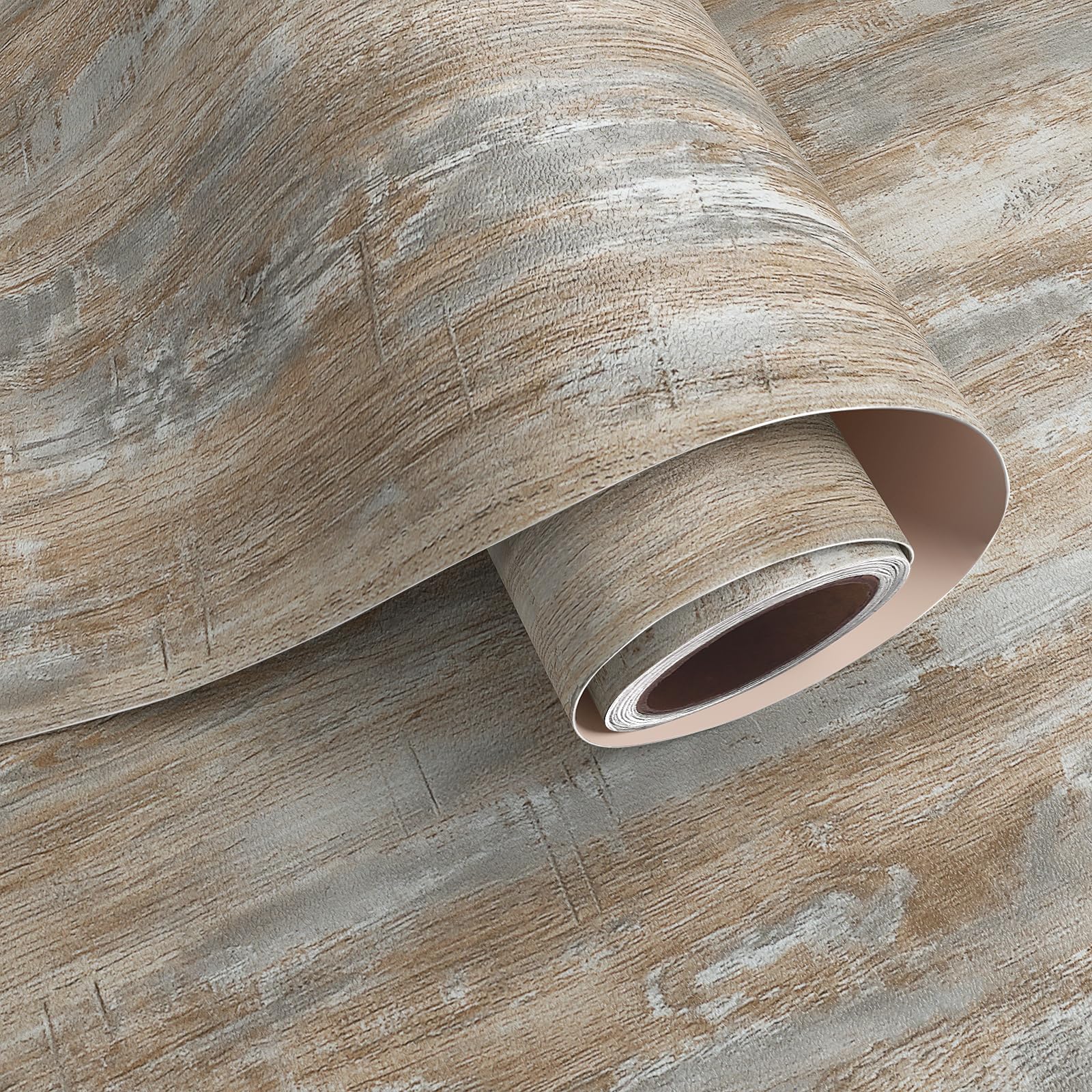 Distressed Light Wood Grain Peel  Stick Contact Paper Wallpaper 32x118 Waterproof