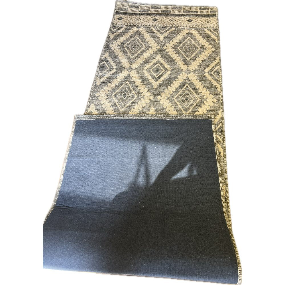 Franklin Geometric Diamond Runner Rug 25 x 86 Gray  Cream