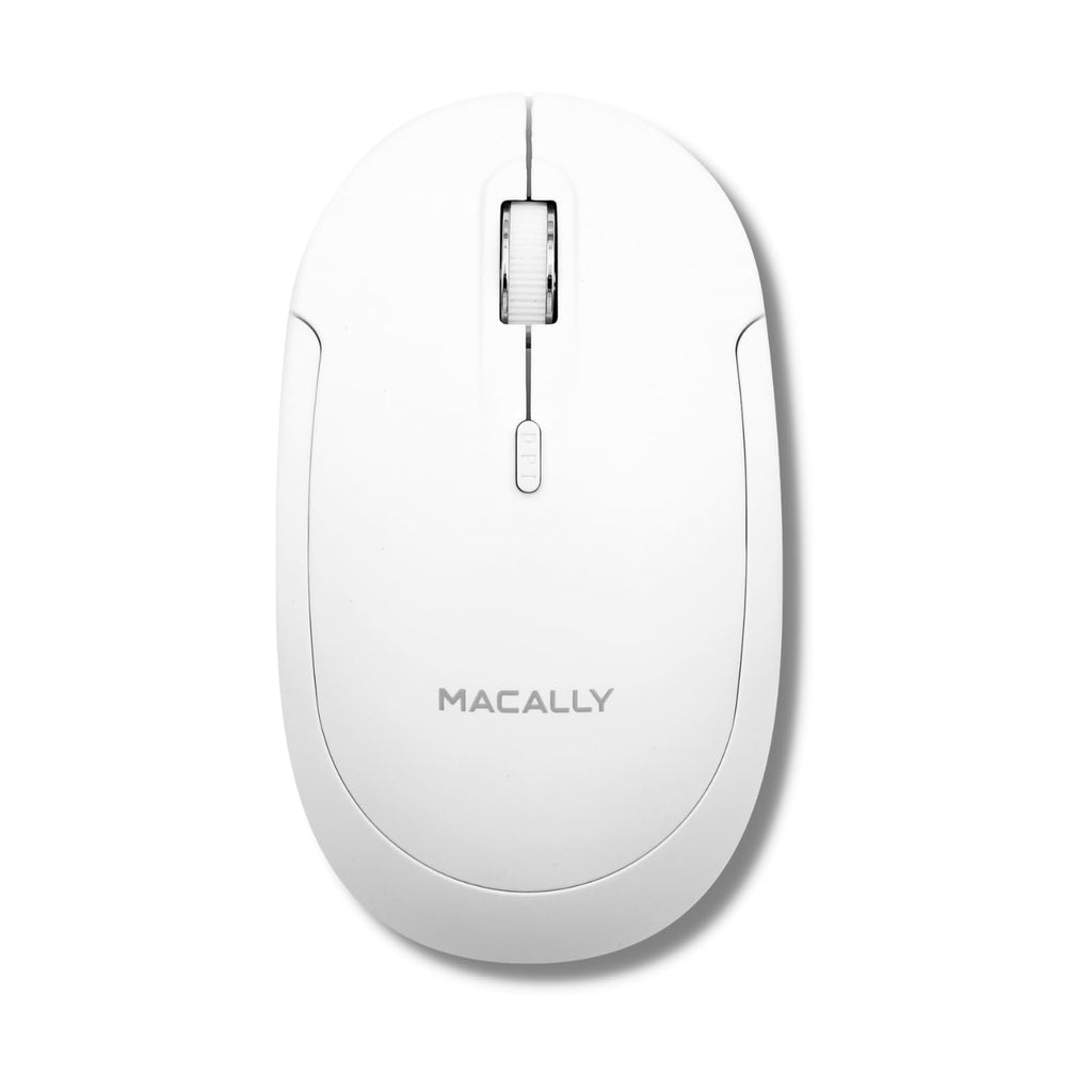 Open-Box New Macally White Slim Bluetooth Quiet Click Rechargeable Mouse Retail $29.00