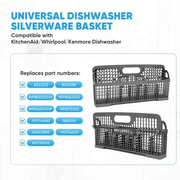 Universal Dishwasher Silverware Basket Replacement WP8562043 8531233