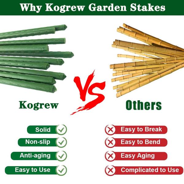 -Foot Garden Stakes Sturdy Plant Support for Vegetables 20-Pack