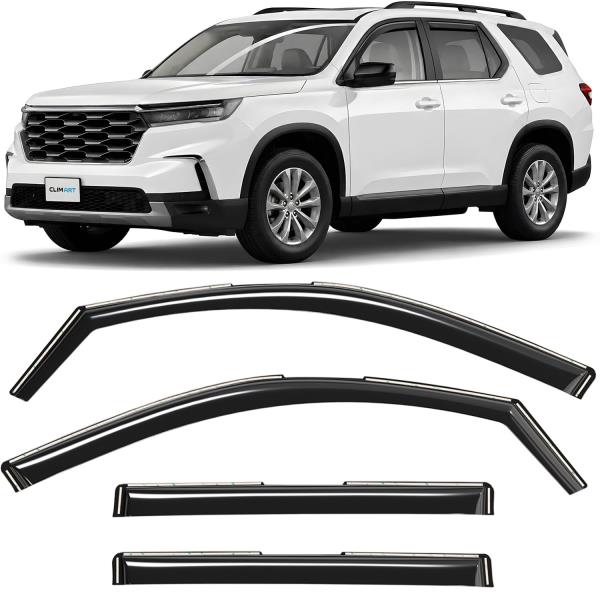 CLIM ART in-Channel Incredibly Durable Rain Guards for Honda Pilot 2023-2027, Original Window Deflectors, Vent Window Visors, Vent Deflector, 4 pcs. - 623022 Retail $69.00