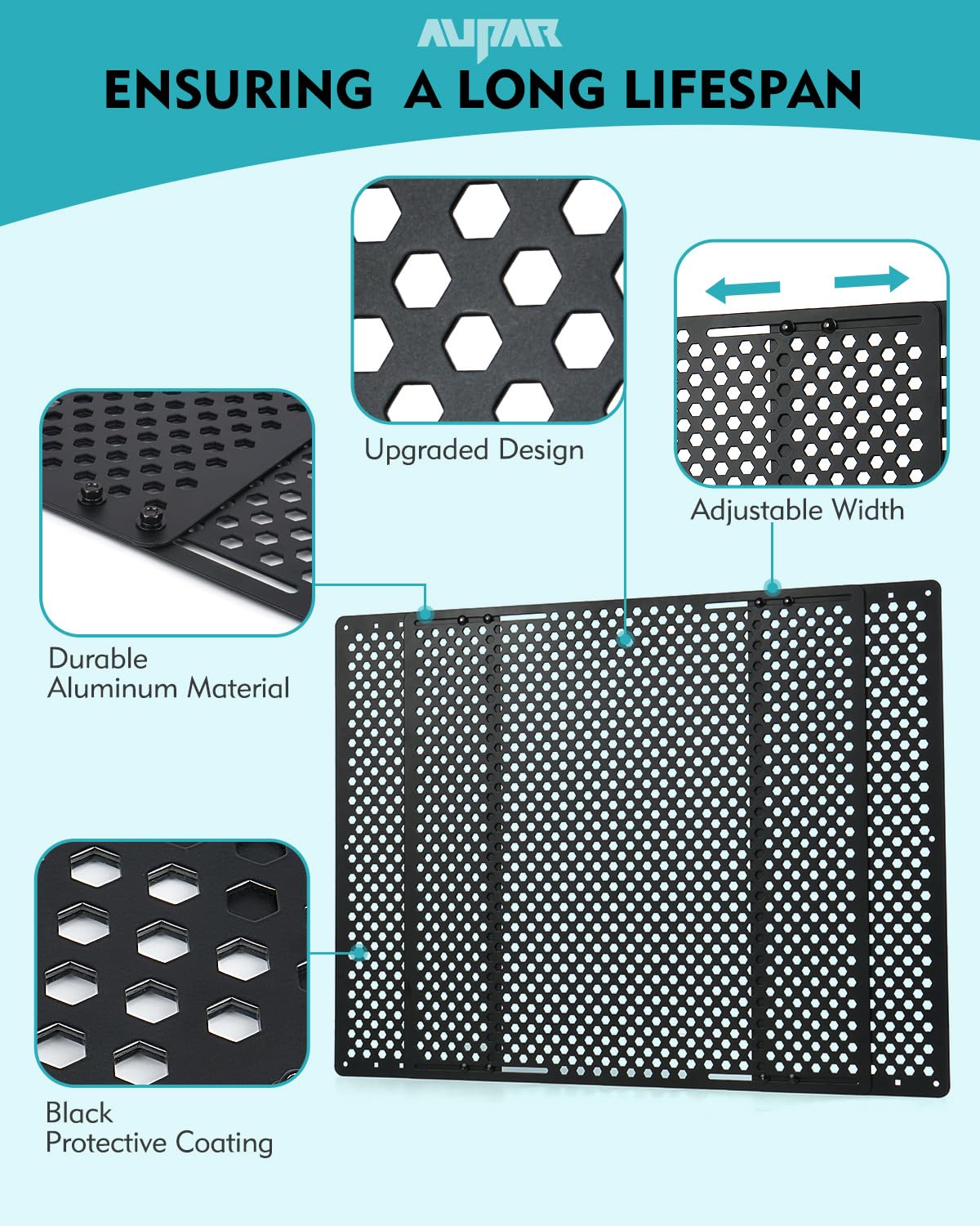 RV Entry Screen Door Grille Adjustable 22-31.5 Black