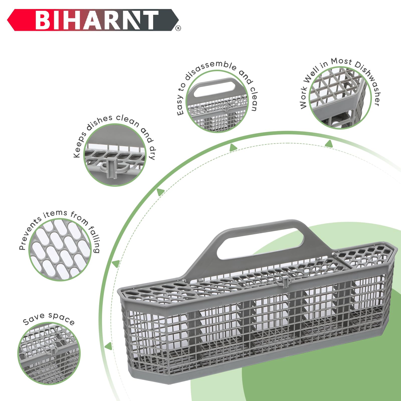 WD28X10128 Universal Dishwasher Utensil Basket Compatible with GE Whirlpool Kenmore LG