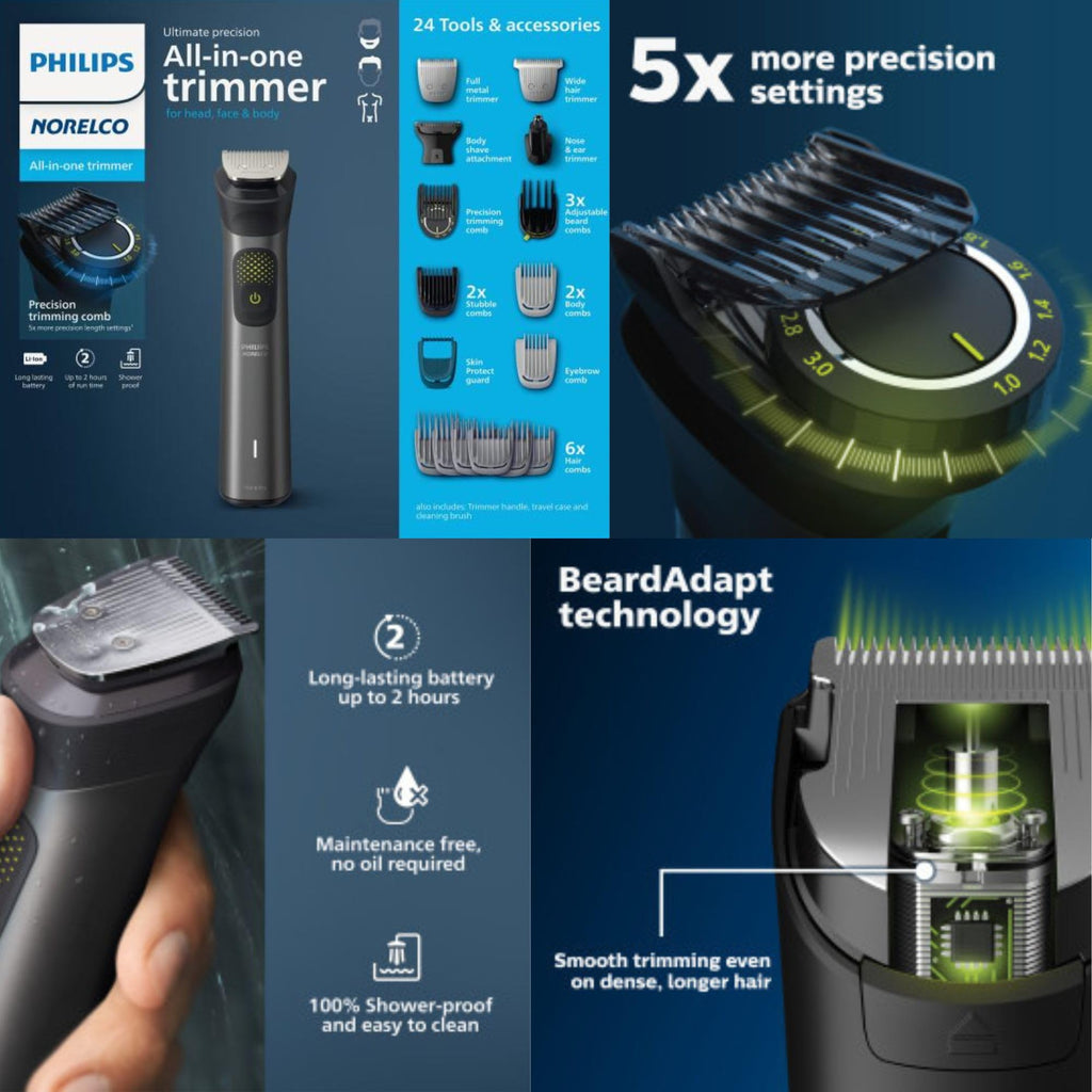 Philips Multigroom Series 9000, 20-Piece All-in-One Trimmer Set with Storage Pouch, Gray Retail $73.00