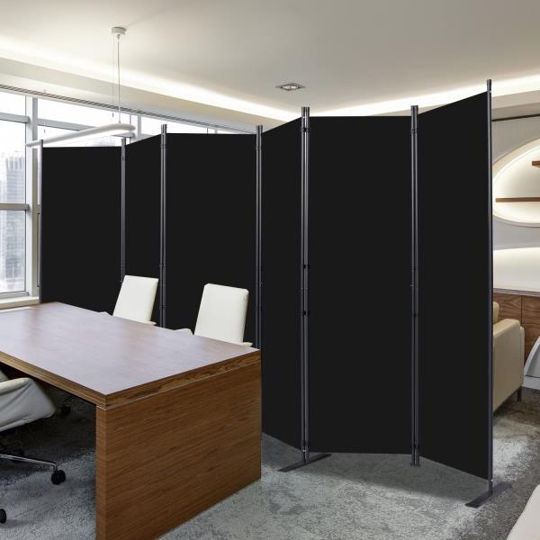 -Panel Folding Room Divider Privacy Screen Black
