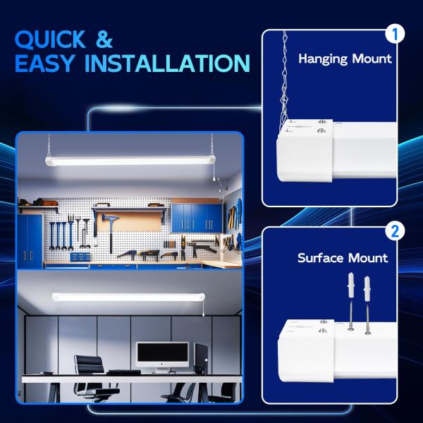 FT 120W LED Shop Light Linkable 13000LM 5000K Daylight White