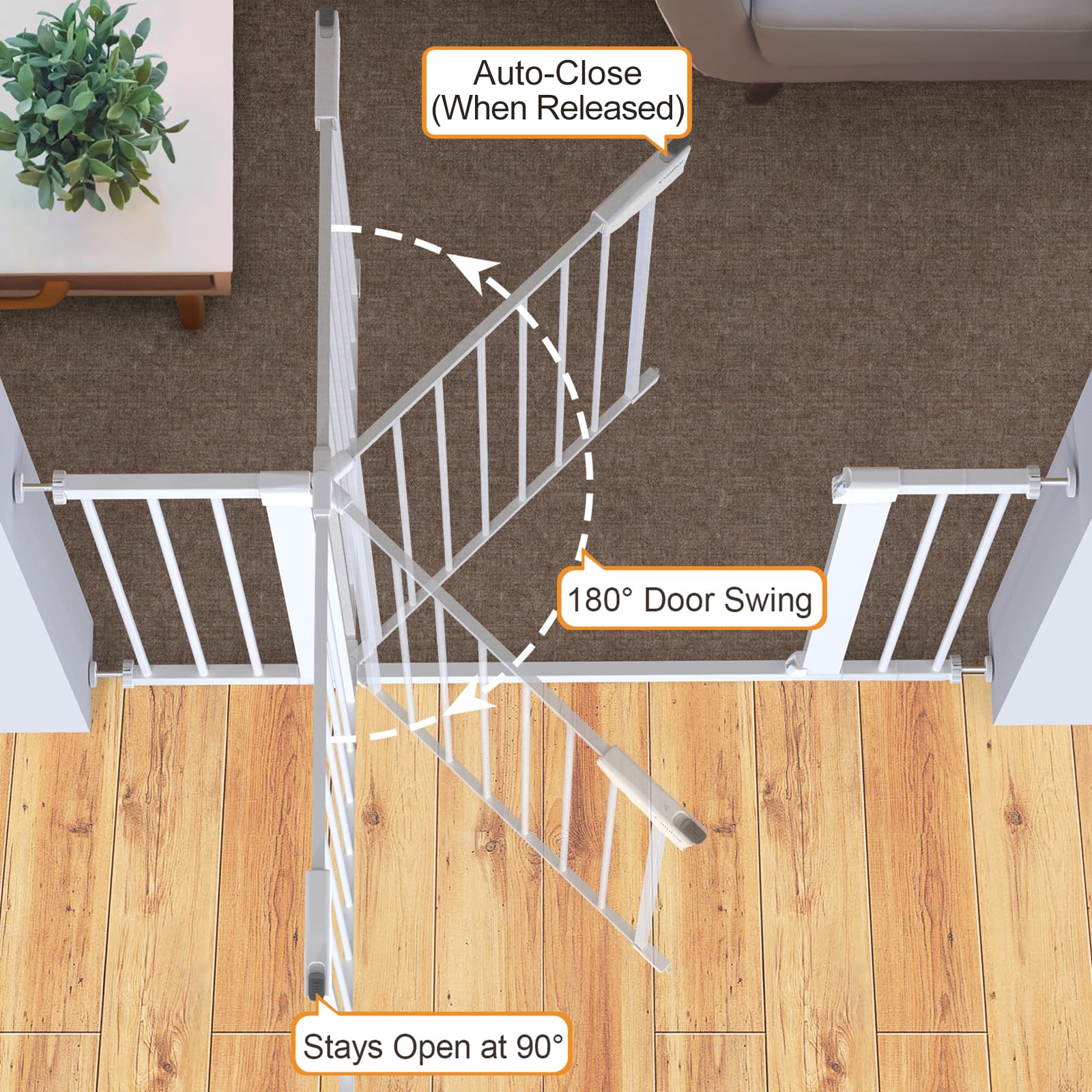 Pack 30-46 Baby Gate for Stairs and Doorways White $145.50