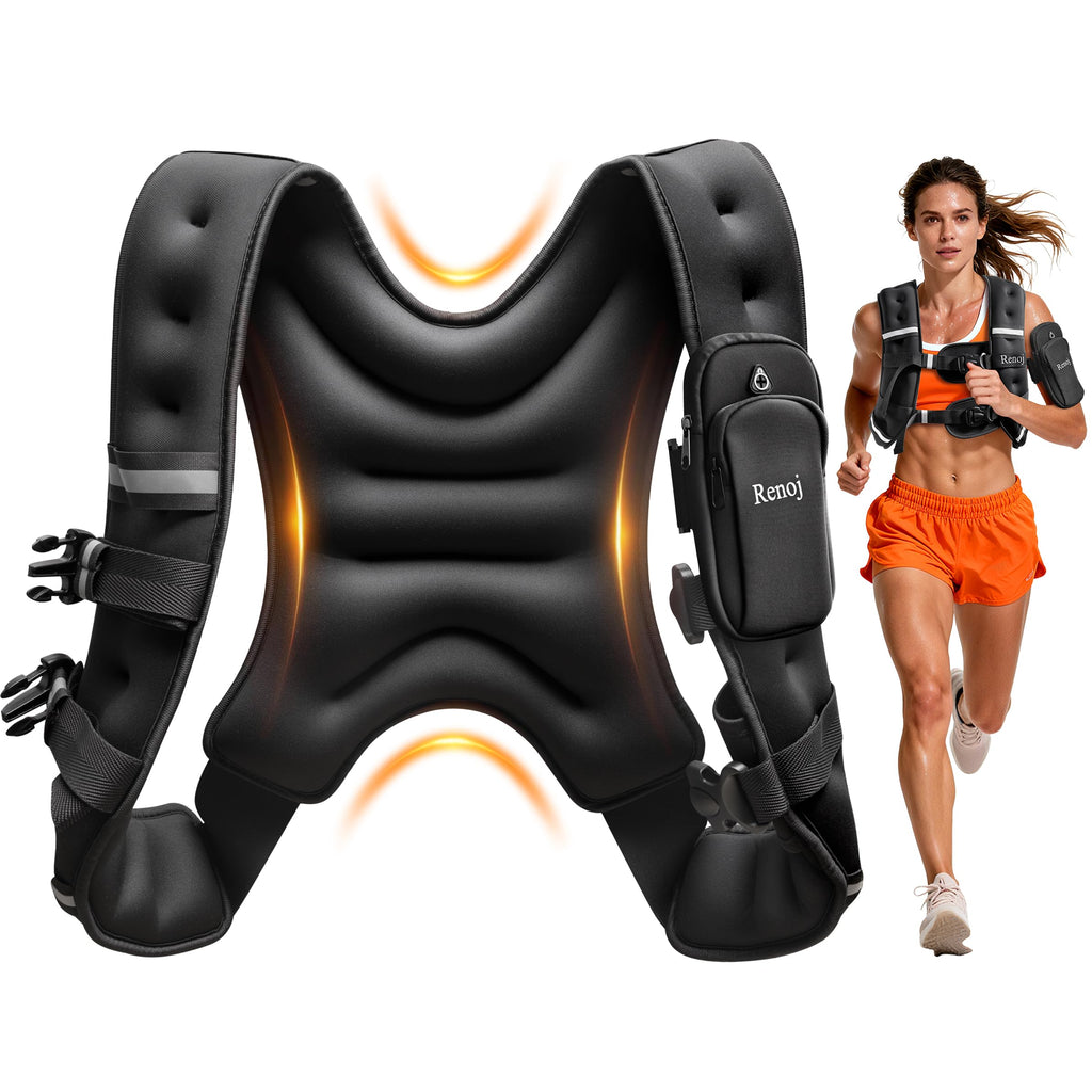Renoj 20lb Weighted Vest for Men  Women w Reflective Strips