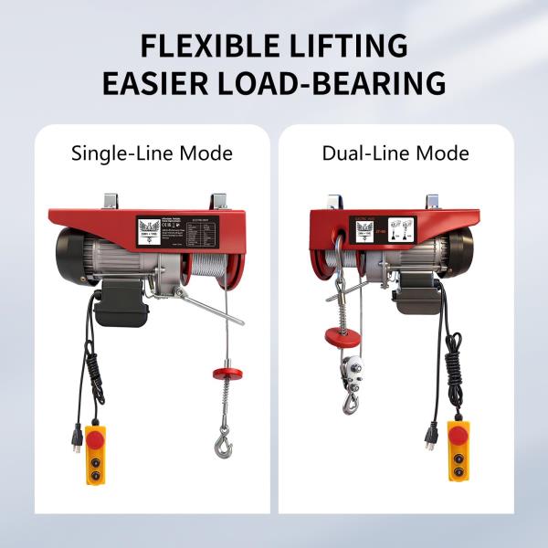 Electric Hoist 440 lbs Material Handling Tool with 14ft Wired Remote Control