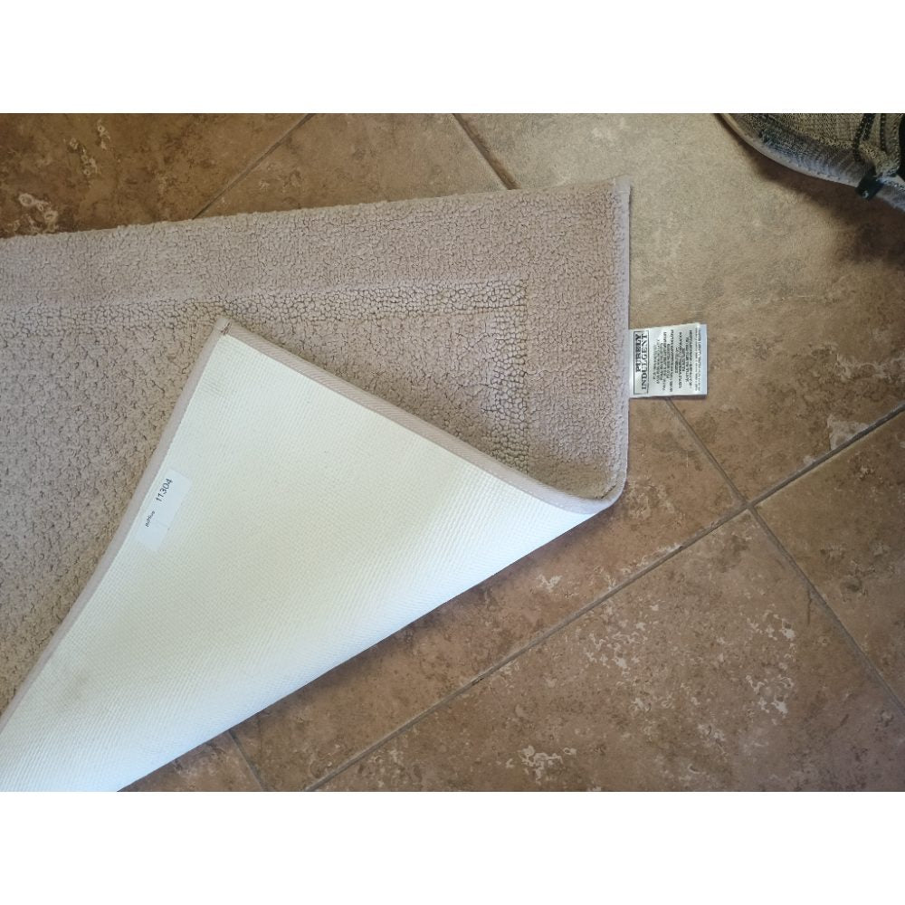 Plush Bath Mat Rug Beige 100 Polyester Non-Slip