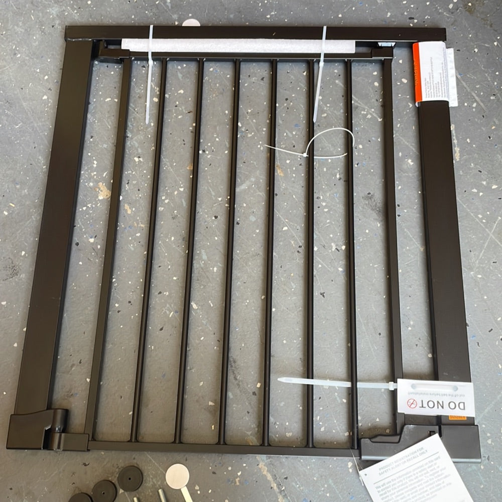 Metal Baby Gate for Stairs and Doorways 30 Inches Tall Pressure Mounted Auto-Close Black $36.75
