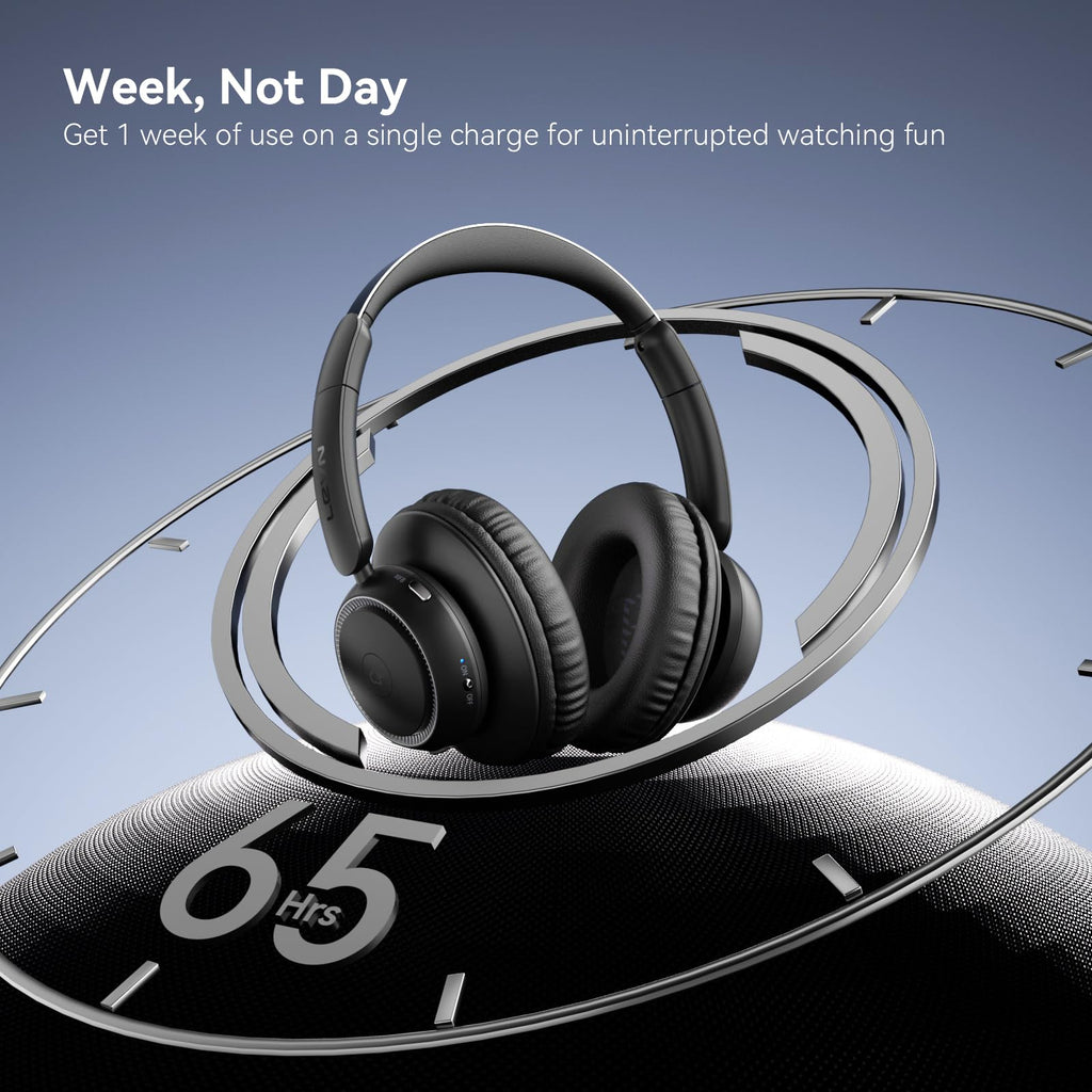 Open-Box New LEVN LE-HS018Lpn Wireless TV Headphones with Bluetooth 5.2  Low Latency - Over-Ear Retail $69.00