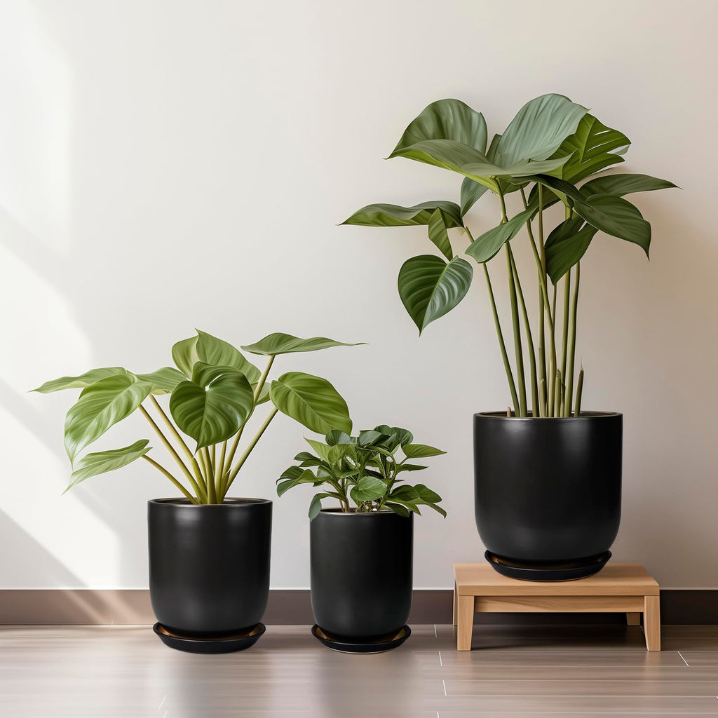 Bright Yellow 12 Inch Ceramic Plant Pot with Drainage Hole Retail $109.00