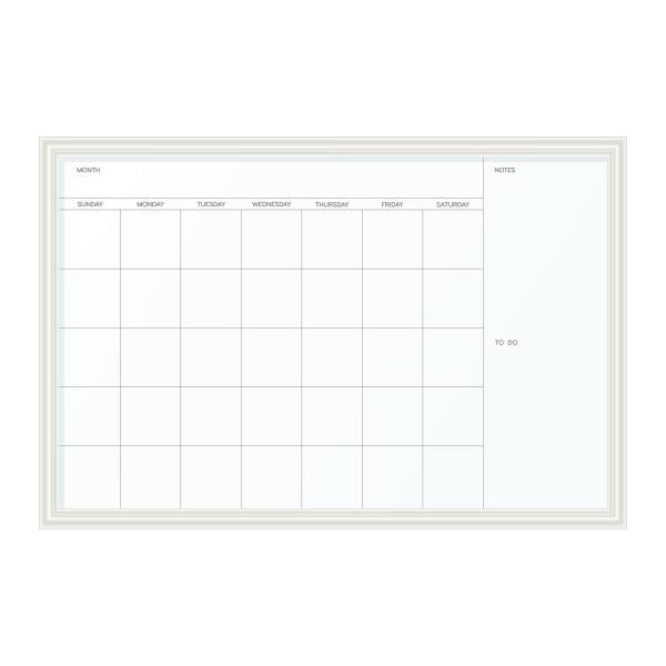 Magnetic Dry Erase Calendar 30 x 20 Inches White Decor Frame