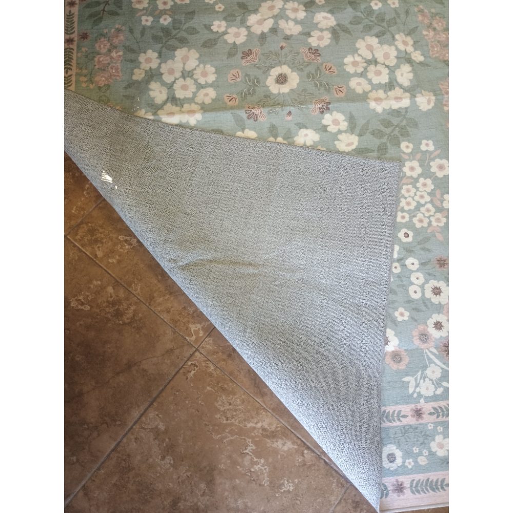 Vintage Floral Area Rug Sage Green 8x10 Non-Slip