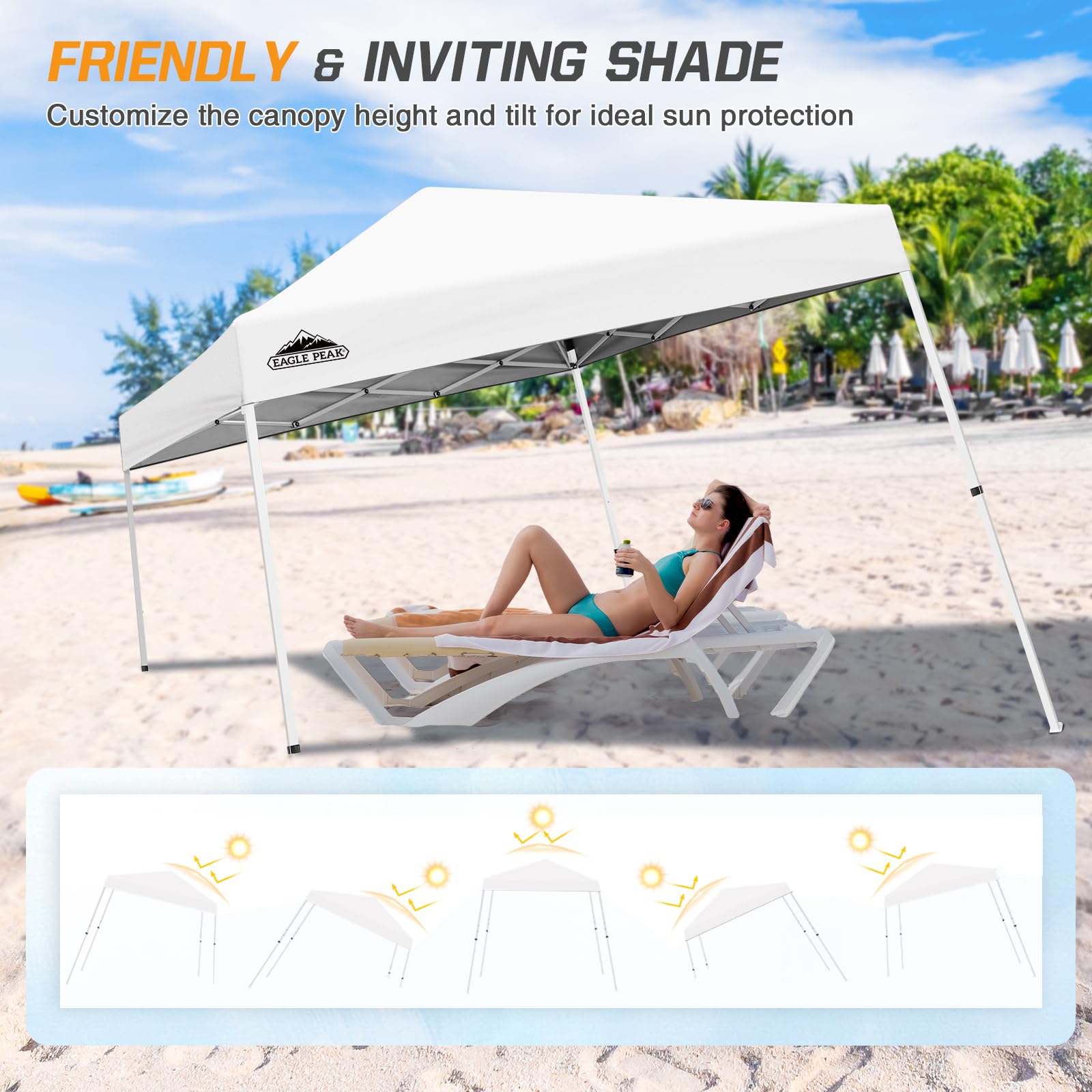 x10 Slant Leg Pop-up Outdoor Canopy Tent Portable White