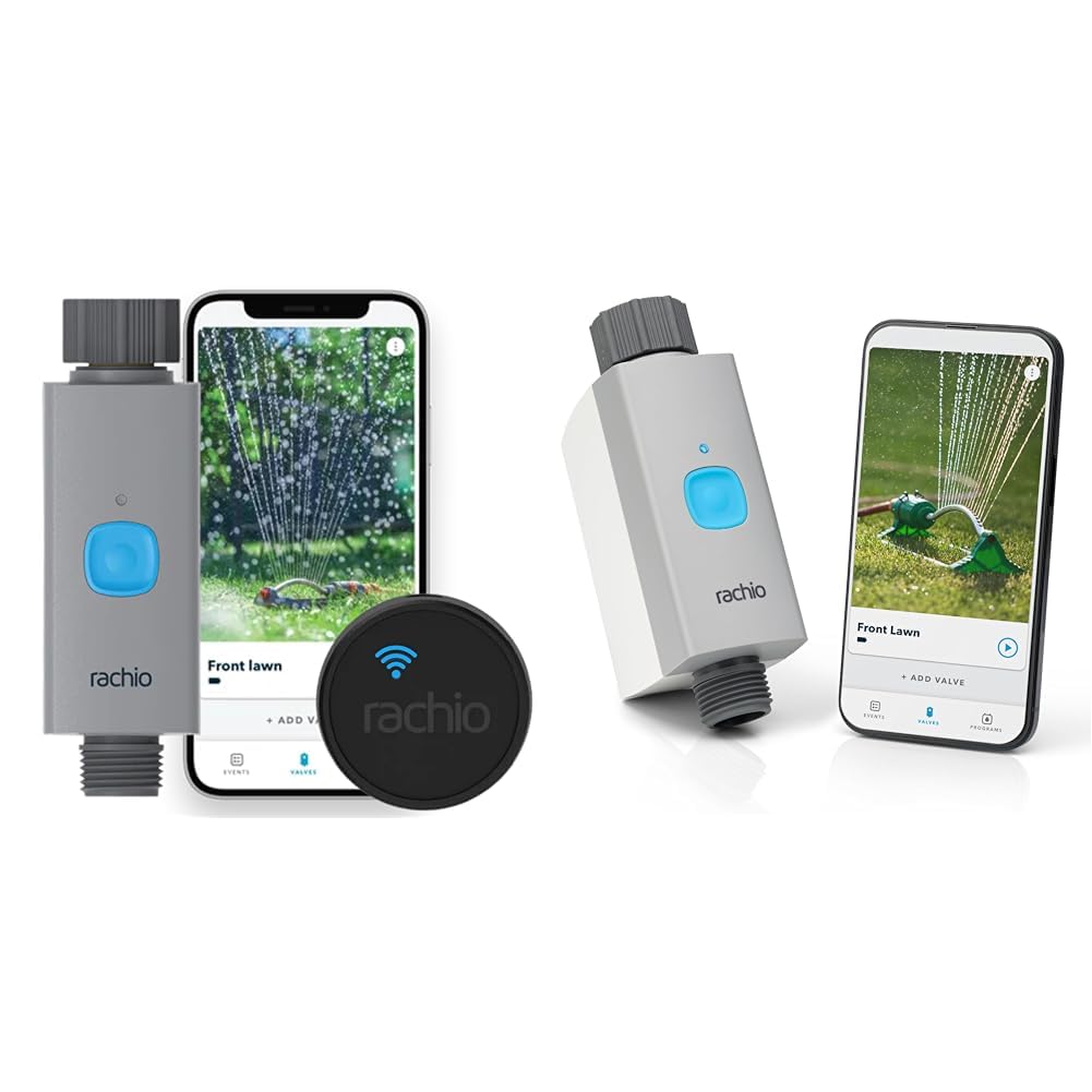Rachio Smart Hose Timer w WiFi Hub  Extra Hose Valve White With Blue Accents