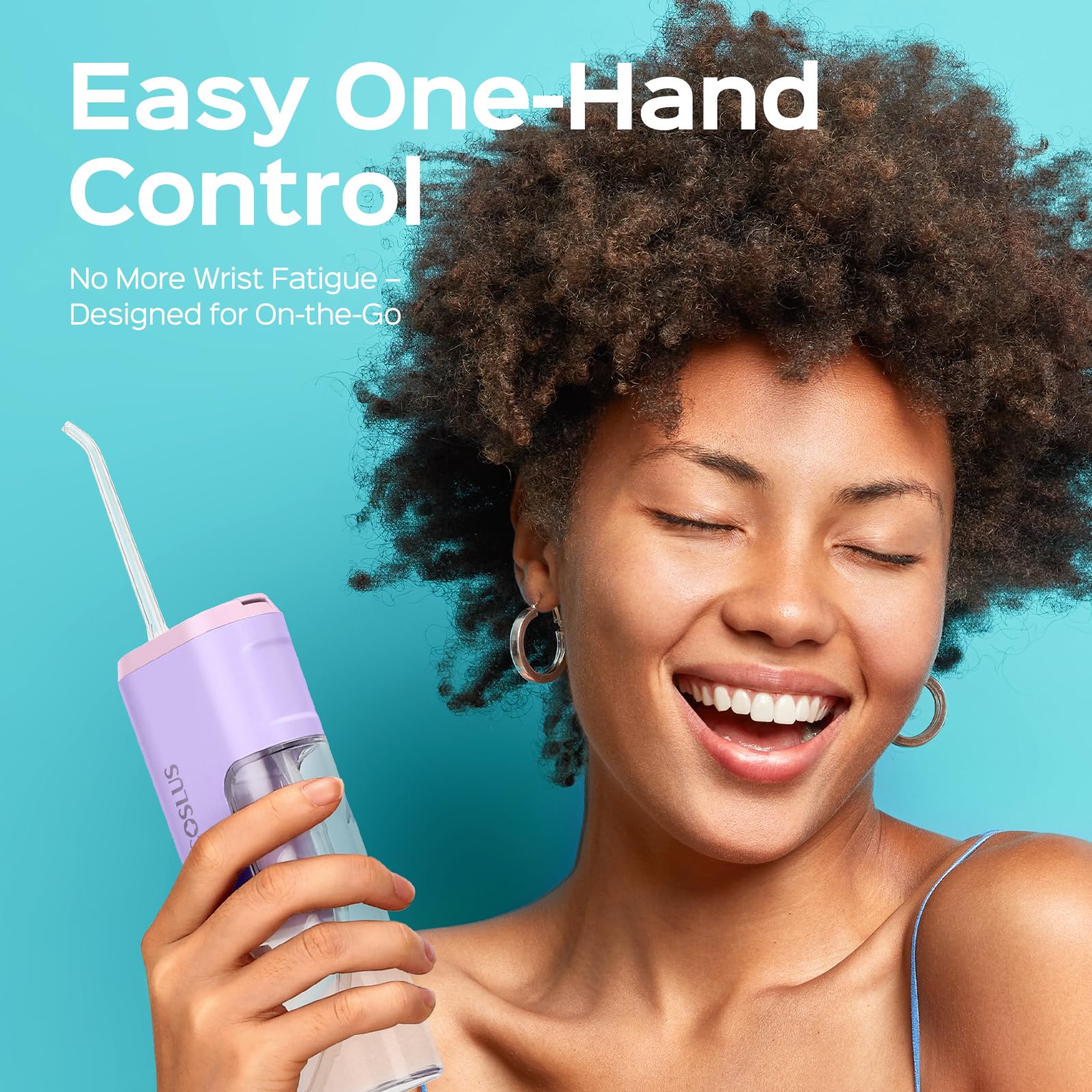 New COSLUS T40 Mini Portable Cordless Water Flosser with 4 Jet Tips - Oral Irrigator