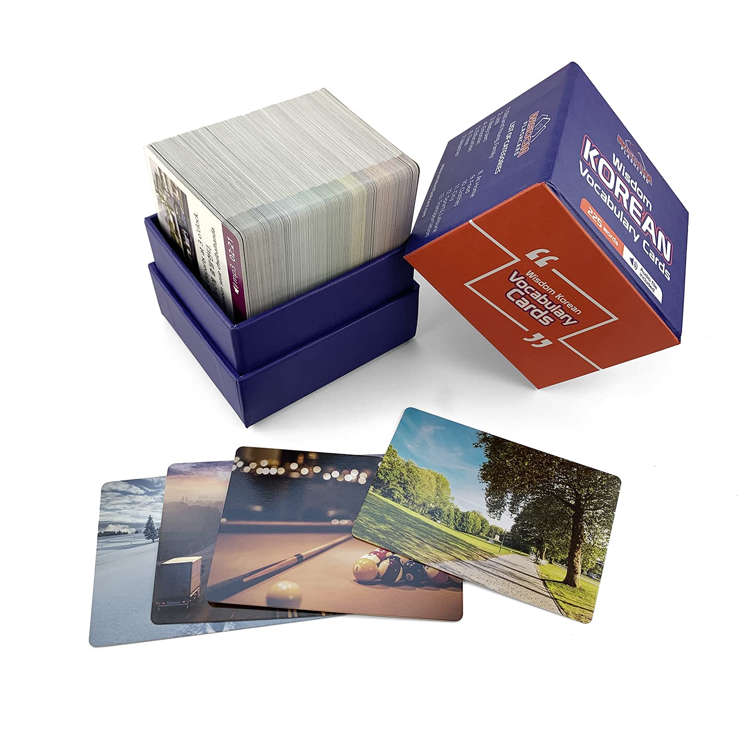 Open-Box New Wisdom Flashcard Learn Korean Vocabulary - 225 Cards Audio File Water-Resistant Retail $26.00