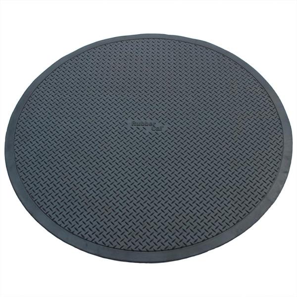 Circular Rubber Mat 48-Inch Diameter 9mm Thick Black