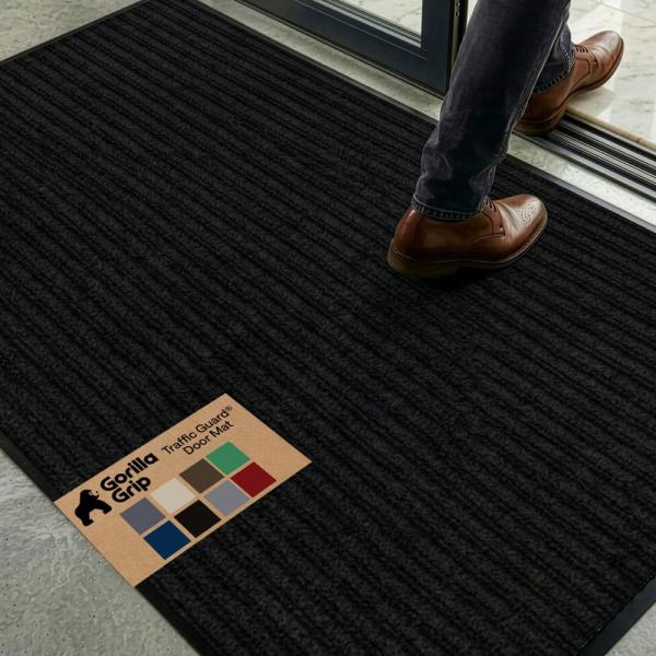 Traffic Guard Heavy Duty Indoor Outdoor Door Mat 72x48 Black Retail $55.00
