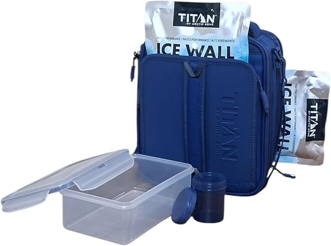 Titan Deep Freeze Fridge Cold Expandable Lunch Pack with Ice Walls - Navy Blue Retail $43.00
