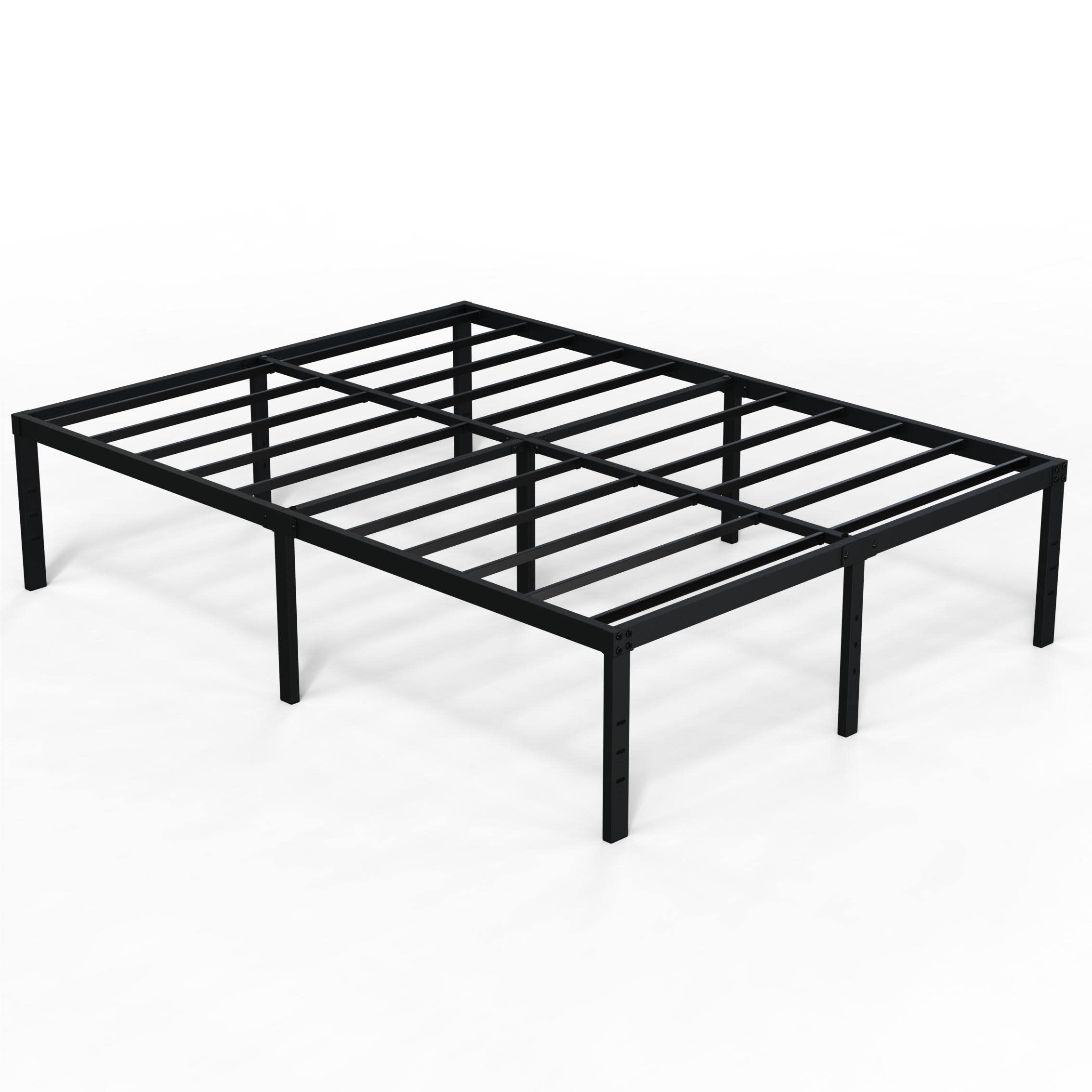 New EMODA Queen 18 Tall Heavy Duty Metal Platform Bed Frame with Storage No Box Spring Retail $105.00