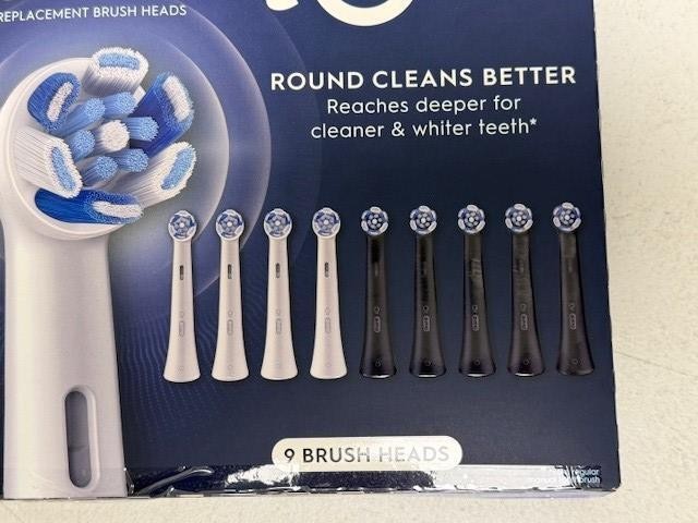 Oral-B iO Deep Clean Round Replacement Brush Heads - 9 Pack 5 Black 4 White Retail $64.99