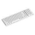 Full Size Round Pop Key Wireless Keyboard 105 Keys - White