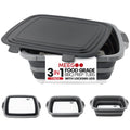 -IN-1 Large 16L Collapsible Cutting Board Prep Tub with Locking Lid Black