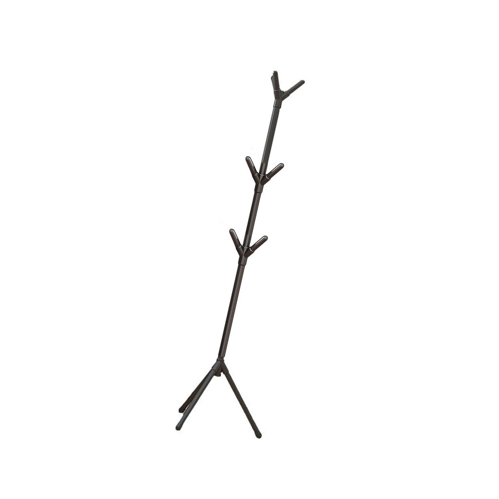Black Freestanding Hall Tree Coat Rack with 3-Height Adjust  8 Hooks