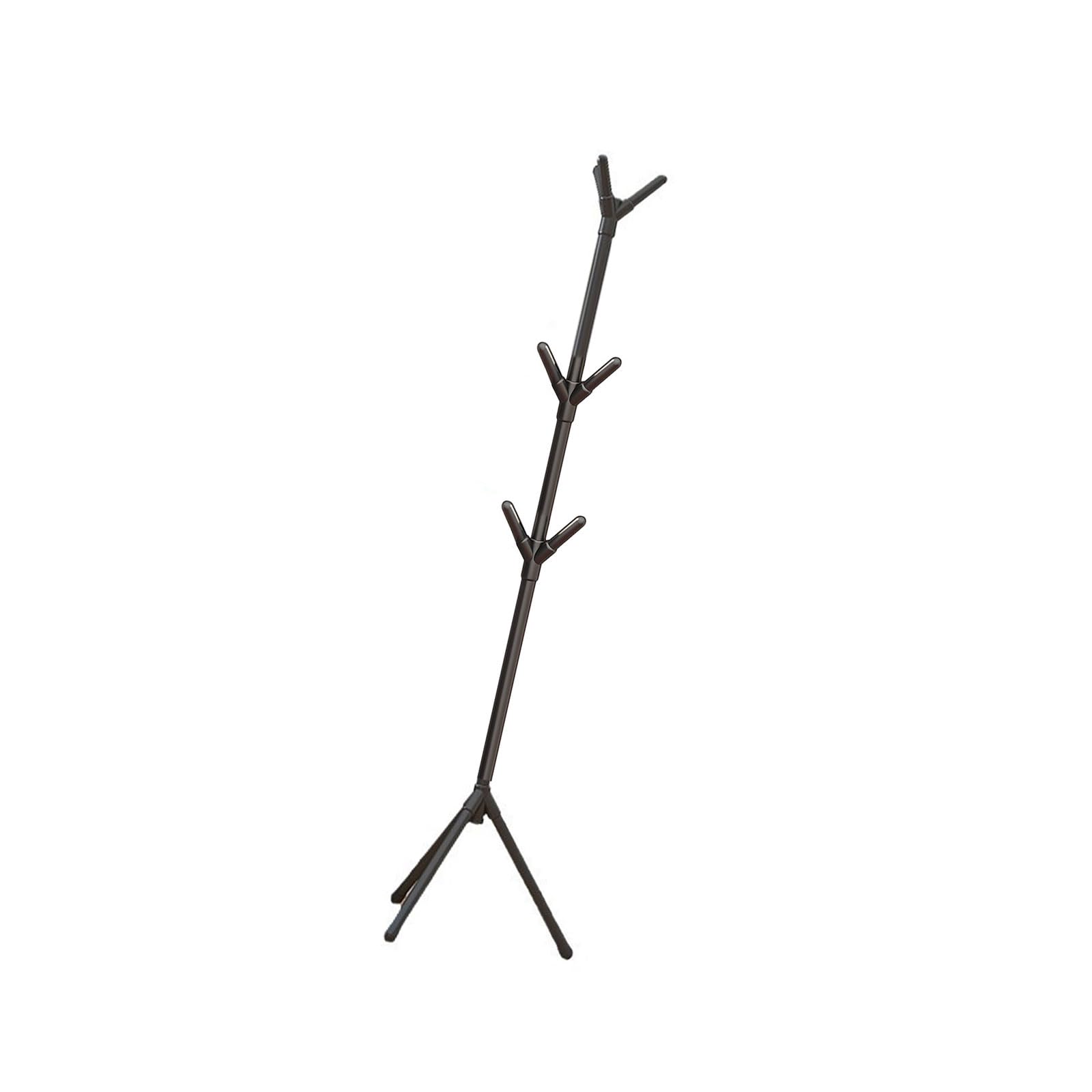 Black Freestanding Hall Tree Coat Rack with 3-Height Adjust  8 Hooks