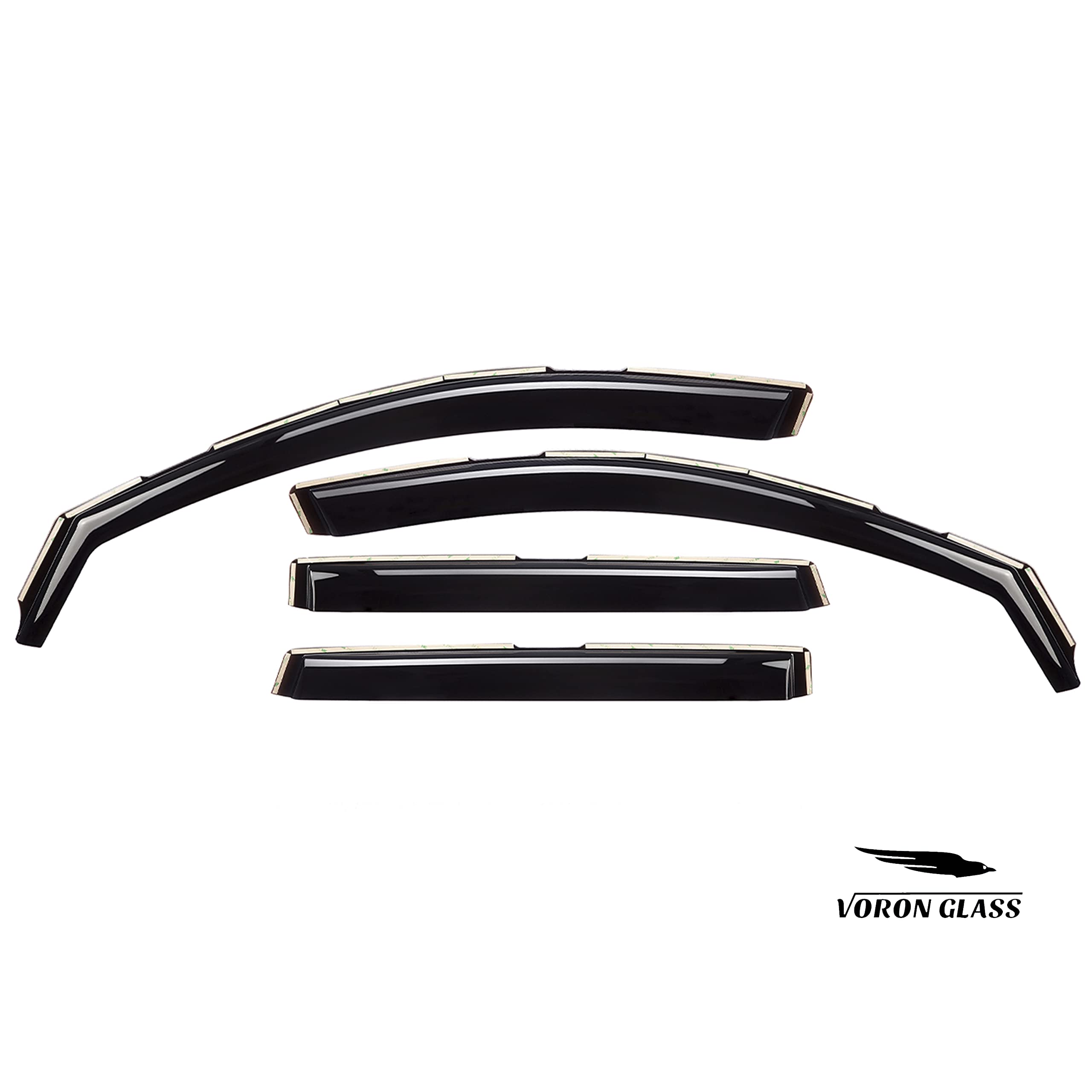 Extra Durable Polycarbonate In-Channel Rain Guards for Jeep Cherokee 2014-2023 4 Pcs