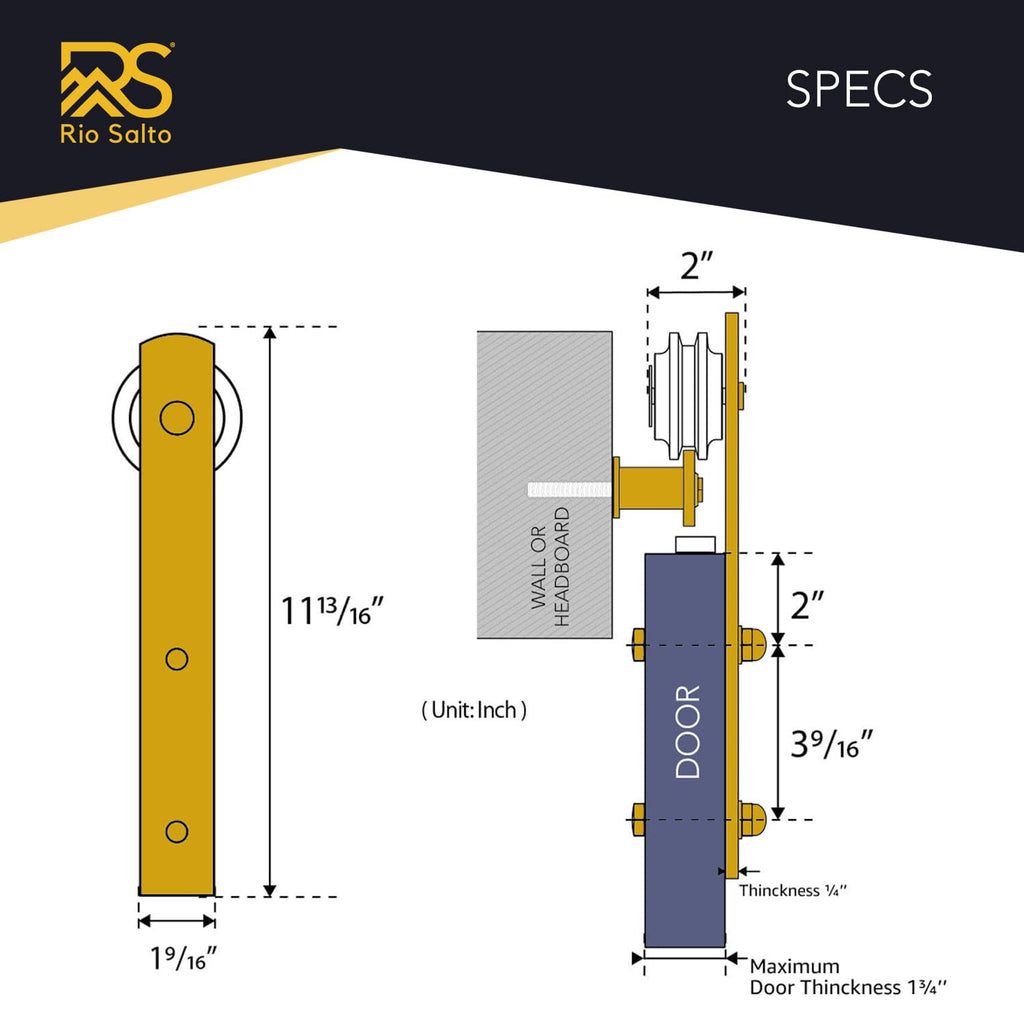 ft Adjustable Sliding Barn Door Hardware Kit Brushed Brass Finish $141.75